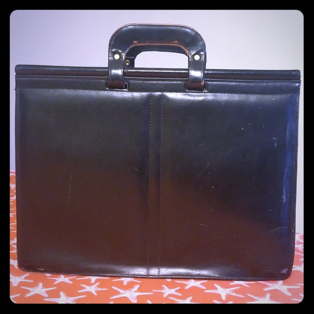 Black Genuine Leather Lawyer Briefcase